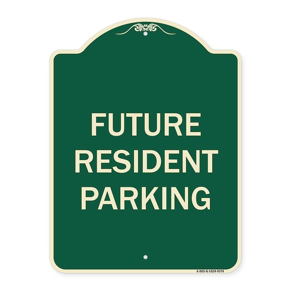Signmission Designer Series-Future Resident Parking Green Heavy-Gauge Aluminum, 24" x 18", G-1824-9974 A-DES-G-1824-9974 - main